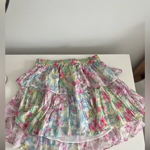 New with tags LoveShackFancy floral mini skirt size petite